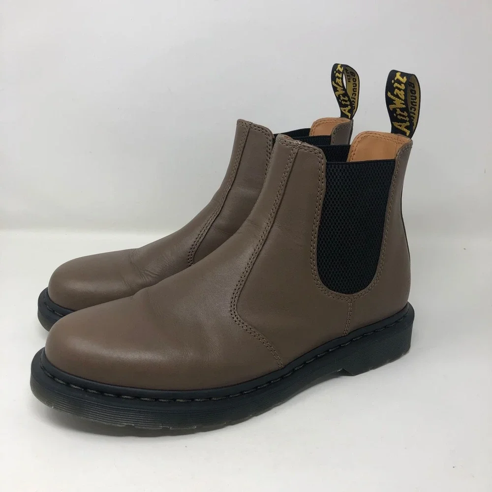 Dr Martens 2976 Yellow Stitch Smooth Leather Chelsea Boots Mens 11 Brown Classic